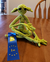 Received a first place in the handspun-handwoven large article category at the Chilliwack Fair 2025 --- but she was the only item in the class.