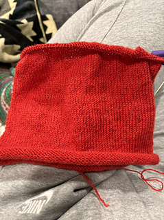 My tension looks horrible in this yarn but it blocks out beautifully
