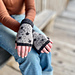 Embroidered Cosmos Mitts pattern 