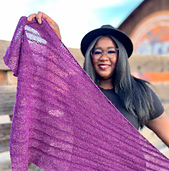 Shown in Harmony Fingering in Wisteria and Trinity Cashmere in Aubergine