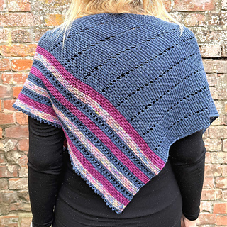 Sky Trail Shawl shown in 'Midnight' colourway
