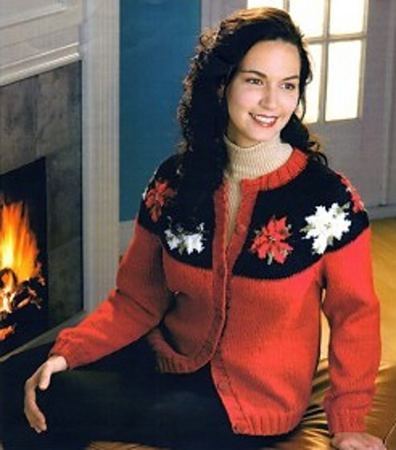 Ravelry: Poinsettia Yoke Cardigan #2747 
