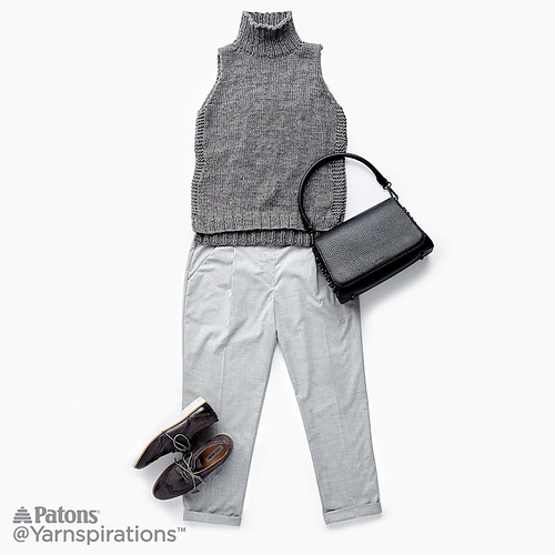 Sleeveless Knit Turtleneck - Yarnspirations Design Studio