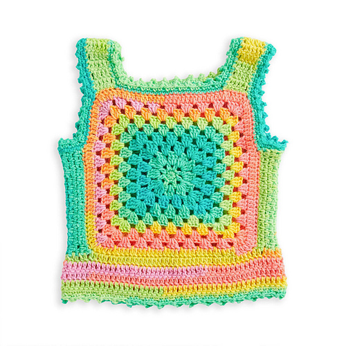 Ravelry Granny Square Retro Top pattern by Yarnspirations Design Studio