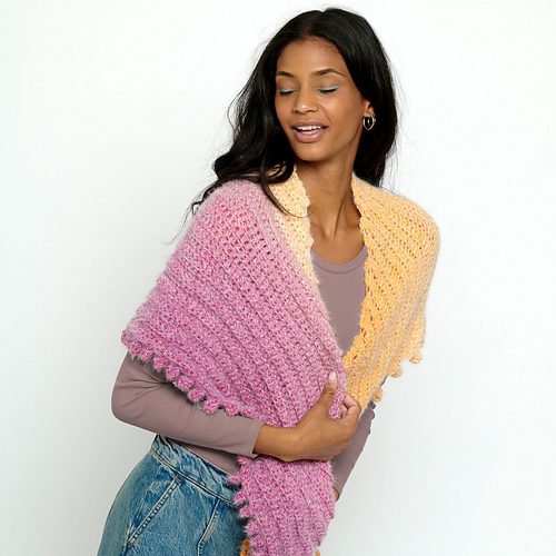 bias knit shawl