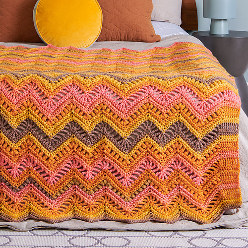 Ravelry Rocky Ripples Blanket pattern by Yarnspirations Design Studio