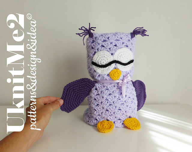 Ravelry Owl blanket Security blanket & amigurumi pattern by U Knit Me 2