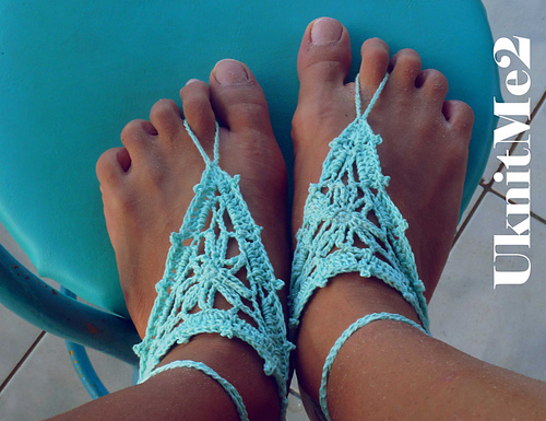 Ravelry: Barefoot Sandals Wild Crochet Sandles pattern by U Knit Me 2