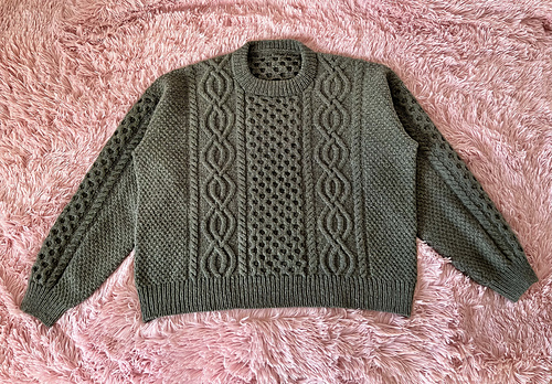 【DEARMINE】Tweet cable round knit i wanna make a ridiculous cable sweater with dramatic braids