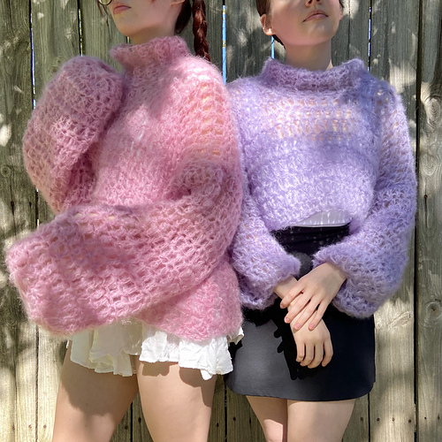 ENKEL Fluffy Mohair Genser - Heather Brooke