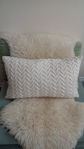 The Contours Pillow shown with a direct light