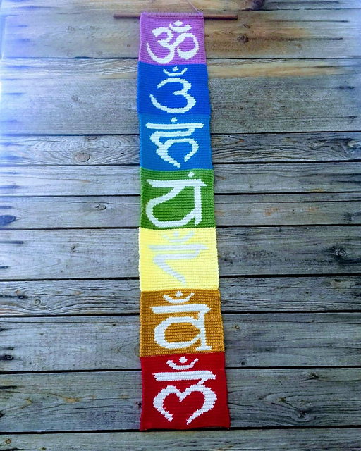Ravelry Chakra symbols wall hanging pattern by Zsofia Bodi