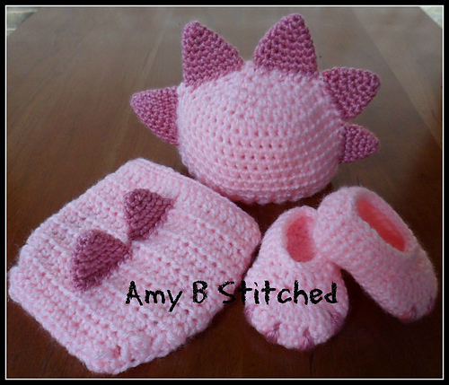 Dinosaur Baby Hat and Diaper Cover Set photo 2