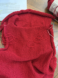 Front finished; turned inside out for seaming