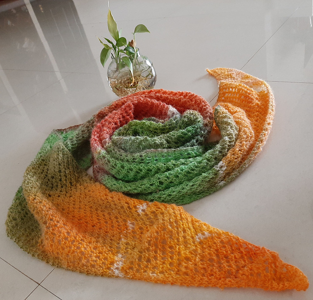 Ravelry Winter Sunset Tie Dye Scarf pattern by Anjali