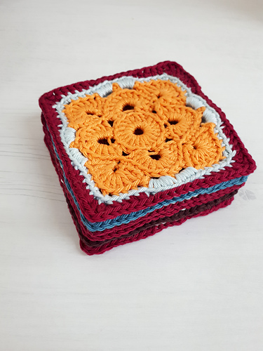 Flower Motif Square Coaster photo 4