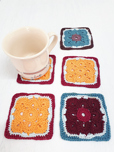 Flower Motif Square Coaster photo 6