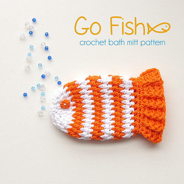 Ravelry Go Fish Bath Mitt Washcloth Crochet Pattern pattern by Amanda
