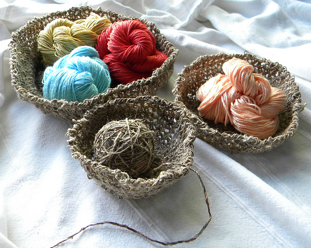Ravelry Bird's Nest Baskets pattern by Sharon Morey