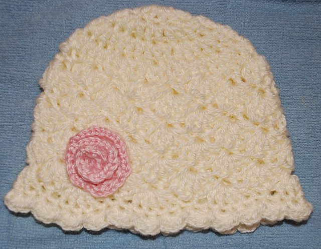 newborn crochet shell stitch hat pattern