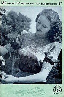 Patons and Baldwins were just one of the many knitting brands in the 1940s to offer a stylish design in a chevron pattern.