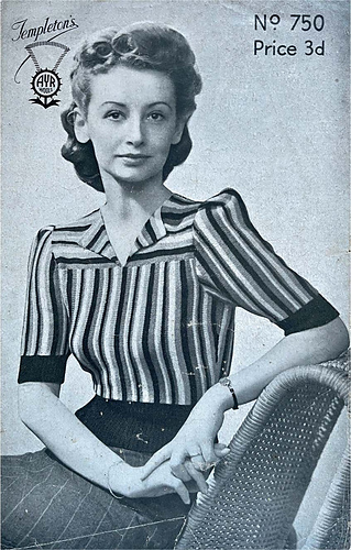 Templeton’s 1940s pattern for ‘A Simple Striped Jumper’.