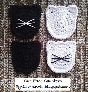 Cat Face Coaster Set Crochet Cat Head Coaster Cat Lover -  Sweden