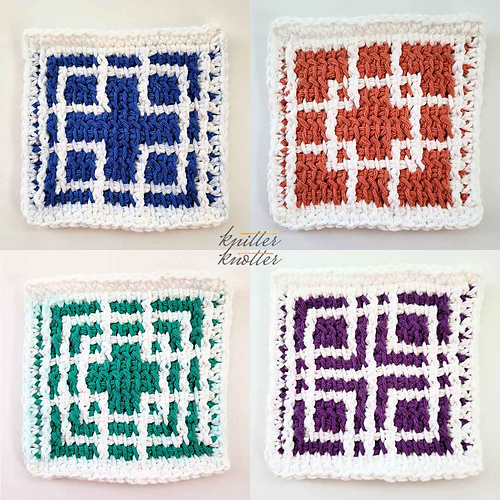 Ravelry Ekta Tunisian Mosaic Coasters pattern by Arunima Goel