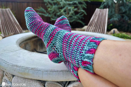 FOLNUA ♥ Flower Crochet Socks/追跡付 MUSINSA | FOLNUA FLOWER CROCHET SOCKS [CHARCOAL]