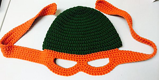 Turtle Mask Pattern Ravelry: Ninja Turtle Child’s Beanie with Mask pattern by Ashlea Schumaker