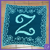 Mosaic crochet sample crocheted by Henriette Van Wyck