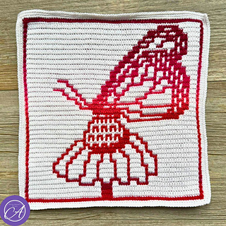Overlay mosaic crochet sample crocheted by CrochetCarob
