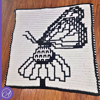 Overlay mosaic crochet sample crocheted by Marie Sparks