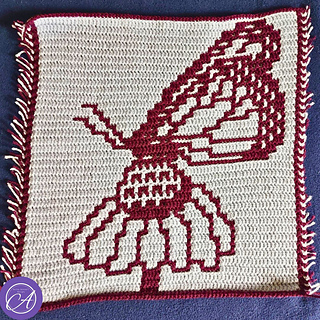 Overlay mosaic crochet sample crocheted by Steffi