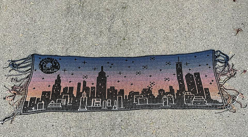 Mosaic sample crocheted by Ann Walter