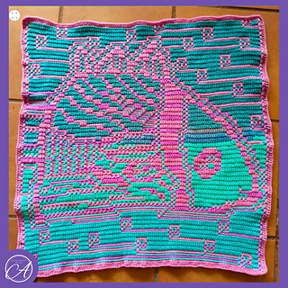 Mosaic (adjusted, solid) crochet sample by Henriette Van Wyck