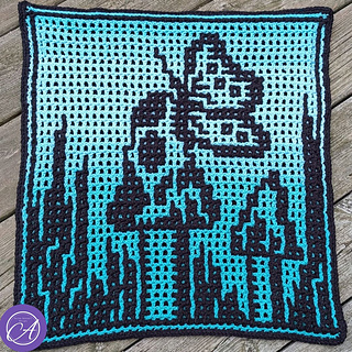 Left-handed interlocking crochet sample by On A Poad Trip