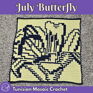 Tunisian mosaic crochet sample by Ashlee