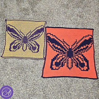 Interlocking and tunisian mosaic crochet samples