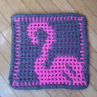 Wrong side, interlocking crochet