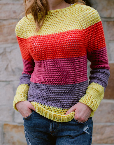 Slice of Nice Genser - Colourful Crochet