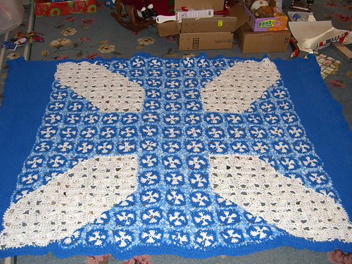Maltese Cross Afghan and Pillow photo 2