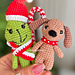 Christmas Green Villain & Dog pattern 