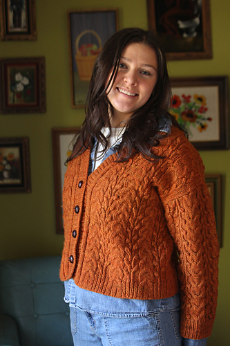 Røkt oransje cardigan - Thea Colman