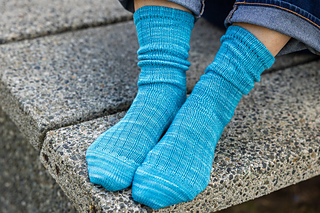 Mock Rib Socks in Coastline