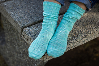 Mock Ribbed Socks in SweetGeorgia Yarns Sock Yarn Set in Sea Glass.