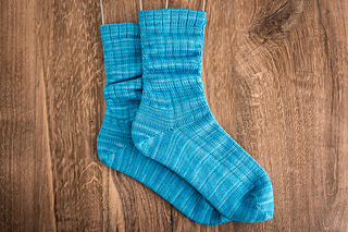 Mock Ribbed Socks in SweetGeorgia Yarns Sock Yarn Set in Coastline.