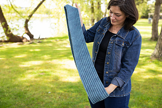 SweetGeorgia Trifecta Fine in Stormy Night knit held double.