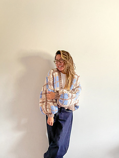 Yarn: The Wool in Taupe, Dusty Blue, Sand, and White
Knitter: beatificbrenda