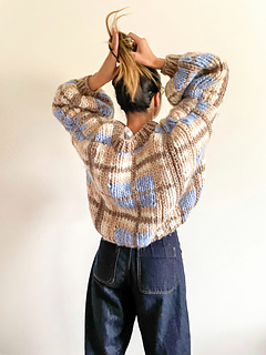 Yarn: The Wool in Taupe, Dusty Blue, Sand, and White
Knitter: beatificbrenda